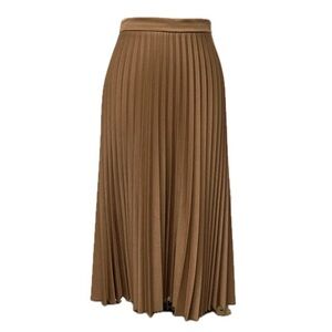 NWT Micro Pleated Laura Ashley MIDI  skirt. Ginger Brown. Size M